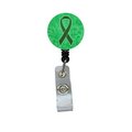 Carolines Treasures Emerald Green Ribbon for Liver Cancer Awareness Retractable Badge Reel AN1221BR
